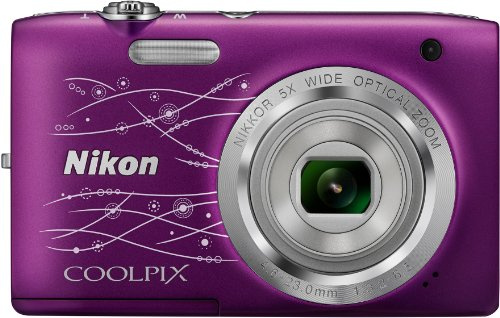 Nikon Coolpix S2800 - Digital Camera - Compact - 20.1 MP - 720P - 5x Optical Zoom - Violet/Ornament (Renewed)