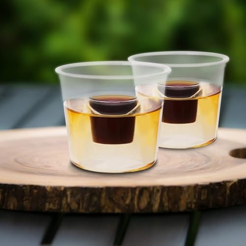 HOT BARGAINS 1000 Jager Bomb Shot Glasses - 25ml Shot with 100ml Chaser - Reusable RPET Clear Plastic Cups - CE Marked