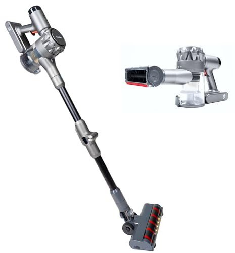 GuterWal KA26 Akku Staubsauger Kabellos – 23.000 Pa Starker Stabstaubsauger, 25,9 V, bis zu 55 Min Laufzeit, Leicht & Beutellos, LED-Bodenbürste, 0,8L Behälter – Staubsauger für Teppich & Tierhaare