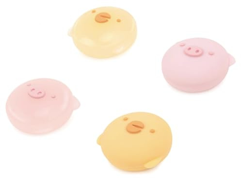 Crazy Diy Cute Leaf Design Thumb Grip Caps, Joystick Cap Compatible for Switch & Lite & OLED, Soft Silicone Cover for Joy-Con Controller (Chick&Pig)