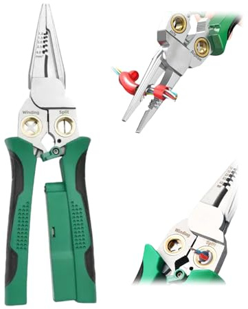 8 in 1 Wire Stripper with Voltage Tester, Electric Pliers,Multi-Function Electric Wire Stripping Tool,Electrician Repair Tool,for Wire Strip/Cut/Crimp/Split/Wrap/Slit/Pull