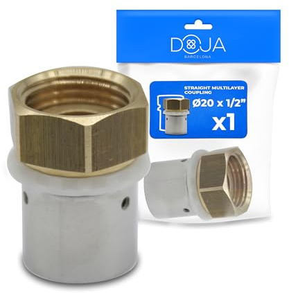 DOJA Barcelona Raccordo Multistrato - Ø20mm x 1/2 - Installazione Facile, Materiale Durevole, Raccordi e Connector Multistrato, Ideale per Accoppiamento Multistrato Femmina