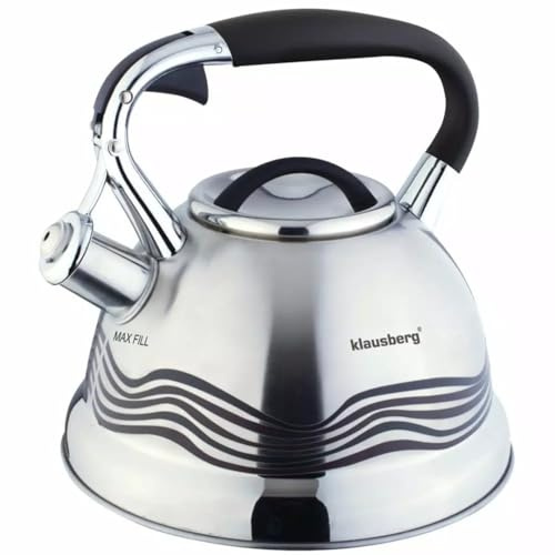 2,7 Liter Flötenkessel Whistling Kettle Teekanne Wasserkanne Wasserkessel Edelstahl mit Wärmeanzeige