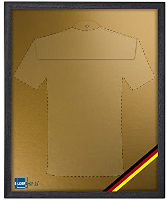 Bildershop-24 Objektrahmen Trikotrahmen VARIO36 WM inkl. Bügel, Deutschland Banner und Passepartout 70x100cm Schwarz matt (lackiert) 2018