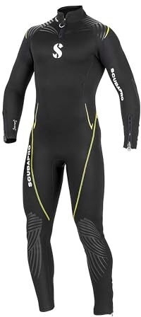 SCUBAPRO Definition Steamer Scuba Diving Wetsuit, 3mm Men Back Zip Neoprene, 3XL, Black/Yellow