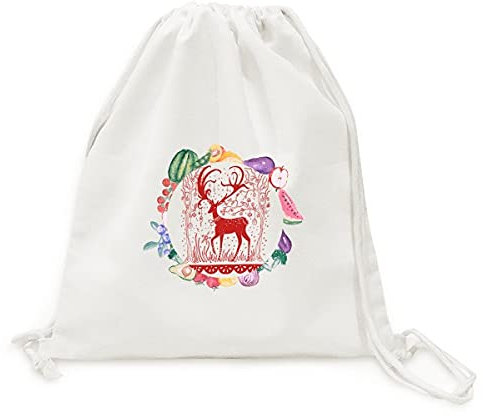 Beauty Gift le livre rouge de cerf coupe bd animal Sac en tissu pliable à sangle pour fruits et légumes