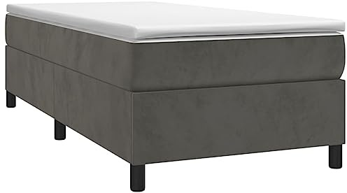 vidaXL Boxspringbettgestell Dunkelgrau 90x200 cm Samt