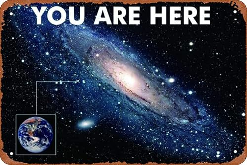 12 * 8 INCH You Are Here Galaxy Retro Solar System Human Earth Location In Outer Space Metal Tin Sign Outdoor Indoor Wall Panel Retro Vintage Poster