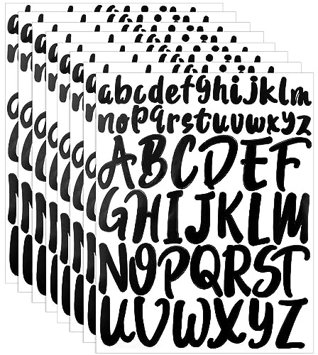 Hoxfly 8 fogli Nero Adesivi Lettere Alfabeto Grandi, Adesivi Murali Lettere, Alfabeto Grandi Lettere Autoadesive, Stickers Lettere Adesive, Adesivi Murali Lettere per Scrapbooking, Letters Sticker