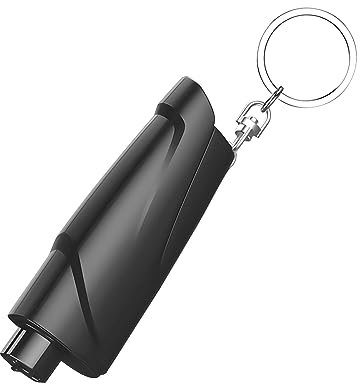 JNNJ 3-in-1 Nothammer Auto-Sicherheitshammer Notfallwerkzeug, Auto Nothammer mit Gurtschneider Für Autoglas Fenster, Fensterbrecher für Unterwasser und Land(Schwarz)