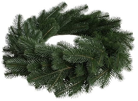 künstlicher Tannenkranz Karpaten auf Drahtring, Durchmesser 50 cm, Farbe: dunkelgrün