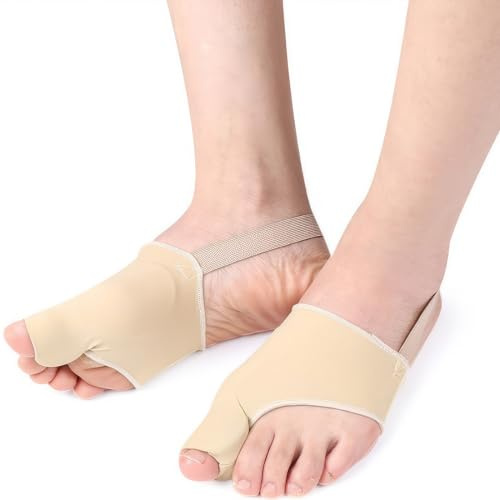 RTRTGS 2 Stück Hallux Valgus Zehenspreizer mit Ballenschutz, Hallux Valgus Korrektur Bandage Socken Bunion Corrector mit Anti-Rutsch Gürtel und Gel-Pads für Hallux Valgus Bunion