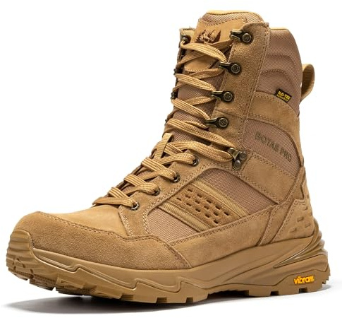 BOTAS PRO Waterproof Tactical Boots Men, 8 Inch Breathable Outdoor Lightweight Hiking Work Military Boots for men(BP22810-13)