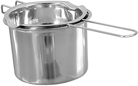 ABOOFAN 304 Stainless Steel Double Boiler Melting Pot Set for Chocolate and Butter 600ml Capacity 16cm Outer Pot for Baking and Candy Making