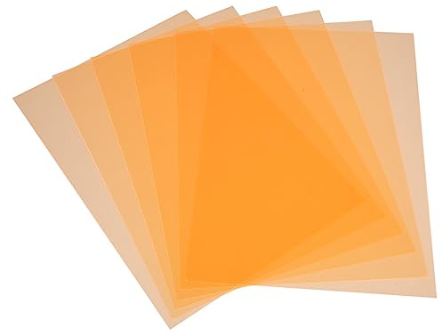 Lichtdiffusorfolie aus PVC, Orange, 6 Stück für Farbveränderung | Farbige Diffusorfolien, Lichtgel für Film und Theater, Blitzfilter zur Farbmischung