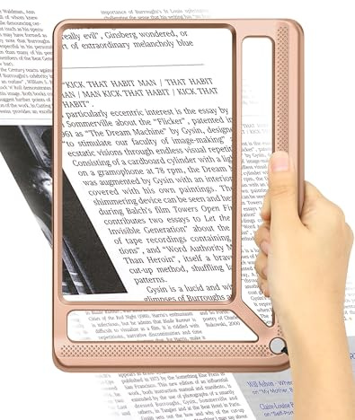 Tobegiga 5 x Reading Magnifying Glass Hand Magnifier Lightweight Magnifying Glass for Books Rectangular Magnifying Glass for Reading for Seniors Large Newspapers Improved Handheld Magnifier Full Page