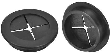QUARKZMAN 2pz Passacavo per Scrivania, 2 Pollici (50mm) Passacavo in Gomma Flessibile Copertura Foro Filo per Organizzatore Cavi Scrivania Computer, Nero