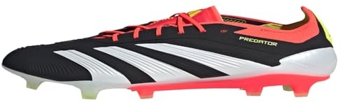 adidas Mens Predator Elite Firm Ground Soccer Cleats - Yellow, Core Black/Cloud White/Solar Red, 8.5