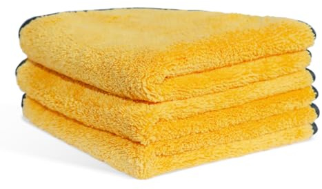 MRD'S HOME Asciugamani in microfibra di alta qualità, 40,6 x 35,6 cm, panno per la pulizia dell'auto, sicuro per lavaggio auto, antigraffio, forte assorbimento dell'acqua, confezione da 3
