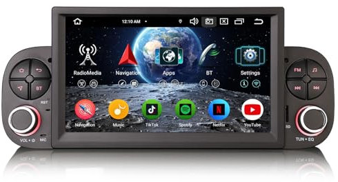 Erisin 8-Core Android 14 4GB+64GB Autoradio per Fiat Panda 2013-2020 7 pollici IPS Schermo tattile Supporto GPS Navigatore Wireless Radio CarPlay Android Auto WiFi DAB+ Bluetooth 5.0 DSP Canbus OBD2