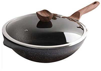 Kochtopf, Bratpfanne, multifunktionale Antihaft-Bratpfanne aus Maifan-Stein, Ronde-Wok-Induktionsstange, Frire-Induktion, Paissie, Cuisinire-Induktion, GAZ Universelle, 32 cm