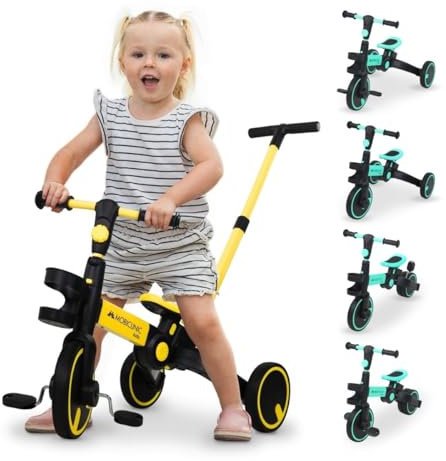 Mobiclinic® Kids, Triciclo 5 en 1, Chase, Evolutivo, De, A años, Manillar y Asiento Ajustables, 3, Kg Ultraligero, Fácil Montaje, Ruedas antipinchazos, hasta 25, Portabotellas