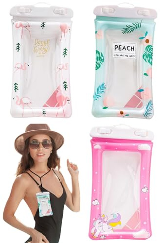 KGDUYC 3 pcs wasserdichte Handyhülle, Reise Gadgets und Urlaub Must Haves, Wasserfeste Wasserdichter Beutel für Travel Schwimmen, strandurlaub must haves，strand gadget，Universell für Mobiltelefone
