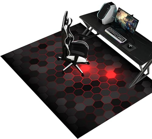 Stuhlmatte für Harte Böden 160 x 180 cm Bürostuhl Unterlage Gaming Teppich Stuhlunterlage Schreibtischstuhl Unterlage für Laminat Bodenschutzmatte Teppich Holz-/Fliesenschutzmatte für Büro Zuhause