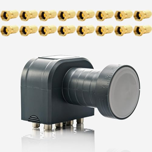Premium X Set DEK 818 Octo LNB 4K HDTV UHD mit einem integriertem Quattro Switch für den Direktanschluss von 8 Teilnehmer Receiver mit 16x F-Stecker