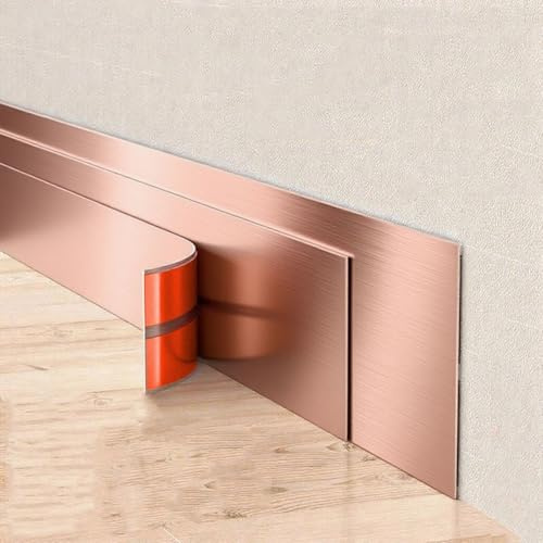 3 metros autoadhesivo cinta decorativa de pared dorada autoadhesiva Moldura de pared de acero inoxidable moldura metalizada y moldura de pared ribe(Size:Width 2cm/0.78inch ,,Color:Oro rosa cepillado)