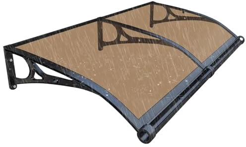 Tettoia per porta esterna, tenda in policarbonato con grondaia, sporgenza curva per ingresso anteriore, protezione veranda/tetto, copertura durevole del ponte