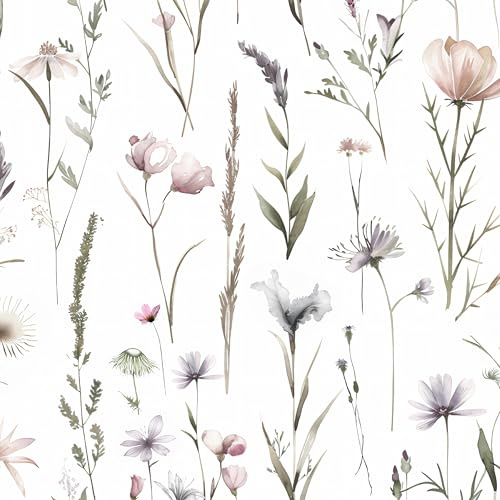 AMIGO Papel Vinílico Adhesivo Floral con Motivos de Flores Silvestres - Autoadhesivo para Decorar baños, Armarios, Paredes y Estantes 44x1000cm