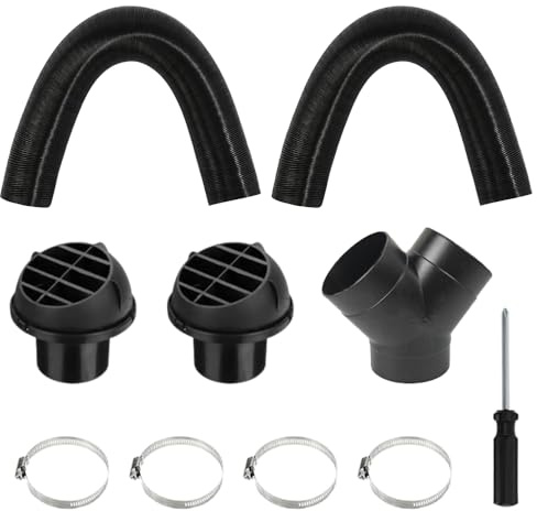 Webasto Eberspacher Diesel Auxiliary Heater Accessories, 75 mm Car Heating Pipe Channel, Y Pipe Set, Hot Air Hose, Car Heater Hose for Auxiliary Heater