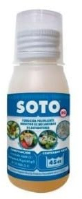 Soto Inductor y activador de mecanismos de autodefensa de las plantas // Actúa como fungicida contra Mildiu, Botritis, Moteado, Oídio // Envase 45 cc