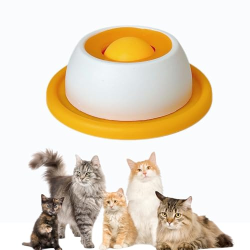 Dog Feeder Lick Bowl, Alfombra de Lamiendo para Perro y Gato, Cuenco Lick para Perro, Cuenco antiglotón antiderrame, Juguete Slow Alimentador Resistente para Perros/Gatos (Amarillo (específico para