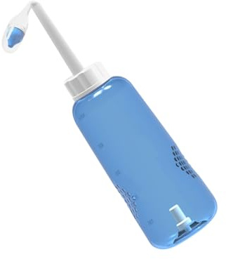 Générique Serum Physiologique Bouteille 500ml en Plastique 2 Buses pour Lavage Nasal, Contrôle du Débit D'eau, Adapté aux Adultes et Garçon et Filles