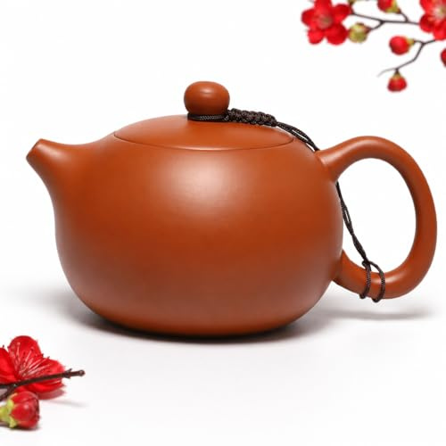 Chinese Style Clay Teapot 430 ml Traditional Ceramic Pot with Built in Filter Large Loose Leaf Tea Pot Retro Style Gongfu Teapot Household Tea Set Gift Decorative Tea Ware Tea Lovers Home Decor