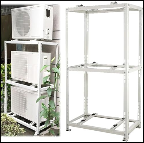 Soporte de pie para Aire Acondicionado - Estructura de Soporte de Doble Capa, Apta para Aires acondicionados Split y Bombas de Calor - Kit de instalación Mural con reducción de Ruido - Fácil