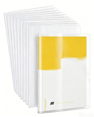 BTACGWP Lot 10 Protège-Livres A5 Transparents, Couverture Gélifié, Manchons Antitrace & Souples, Protection Intégrale Idéal Notes Scolaires & Archivage Durable
