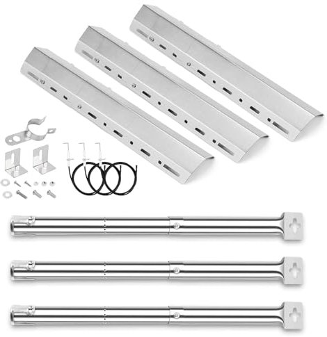 GFTIME Universal 31 à 44 CM brûleur et 30 à 72 CM Plaque chauffante pour Char-Broil, Landmann, Barbecook Siesta, Rösle Vision, Outback Spectrum, Campingaz, Nok 4, pièce de Rechange réglable, 3 Paquet