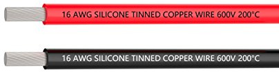 TUOFENG Elektrisk kabel, 8,10,12,14,16,18,20,22 AWG silikon tråd anslutning kabel svart och röd mjuk och flexibel av tennbelagd koppartråd hög temperaturbeständighet