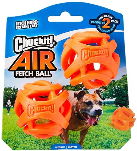 Chuckit! Air Fetch Hundespielzeug, Größe M, 6,3 cm Durchmesser, für Hunde von 9-27 kg, 2 Stück