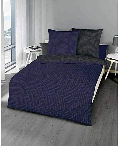 Kaeppel 3-teiliges Mako Satin Wende - Bettwäsche mit Reißverschluss in 200x200 + 2x80x80 cm Design Password 986 in der Farbe 65 violett lila grau | 100% Baumwolle · Mako-Satin Atlasbindung · Reißverschluss · 60°C waschbar · MADE IN GREEN by OEKO-TEX