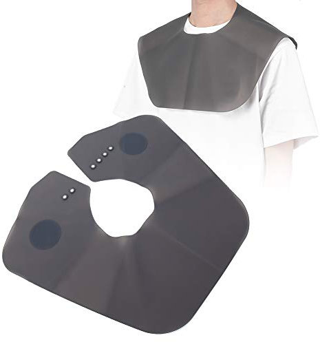 Brrnoo Mantella Professionale per Salone, Cappotto per Tintura Capelli in Silicone, Scialle per Parrucchiere, Protezione per Collo (23*20*4cm-Nero)