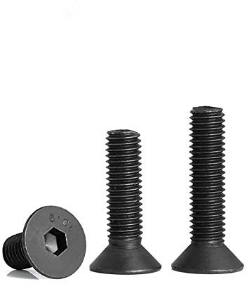 20 tornillos de cabeza hexagonal con cabeza avellanada, tornillos de cabeza plana para llave Allen, M4 x 10 mm