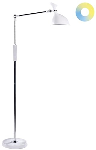 LED Stehlampe Metall weiß dimmbar verstallbar 160 cm Bogenlampe Andromeda