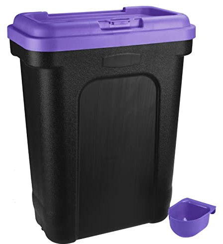 Albert Austin Pet Food Storage Containers with Scoop, Perfect for Dog Treats, Dog Food, Kitten Food, Bird Seed, Great Kitchen Storage & Organisation and Home Accessories (Purple)