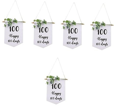 Garneck 5stücke Happy Days Hanging Banner Farbenfrohe Dekoration Für Kinderfeiern Tage Partybedarf Für Babyjubiläen Schaffen Sie Unvergessliche Erinnerungen