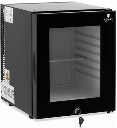 Royal Catering RCGK-MBG33L Mini Bar 25L Glass Door Black Hotel Mini Bar Fridge Hotel Fridge