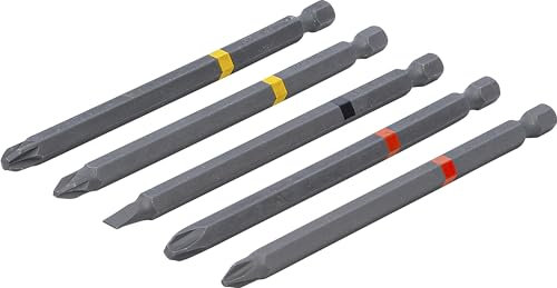 BGS Diy 4832 | Juego de puntas | entrada 6,3 mm (1/4) | cruz PH, cruz PZ, plano | longitud 110 mm | 5 piezas